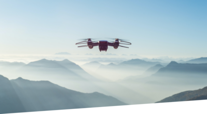 DJI Mavic in front of mountains